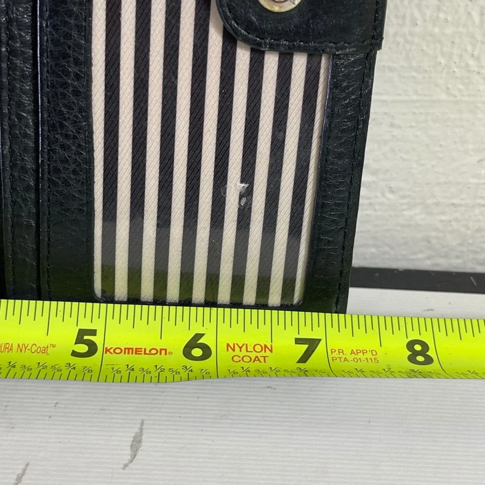 Kate Spade New York Black Pebbled Leather Bifold Continental Slim Wallet